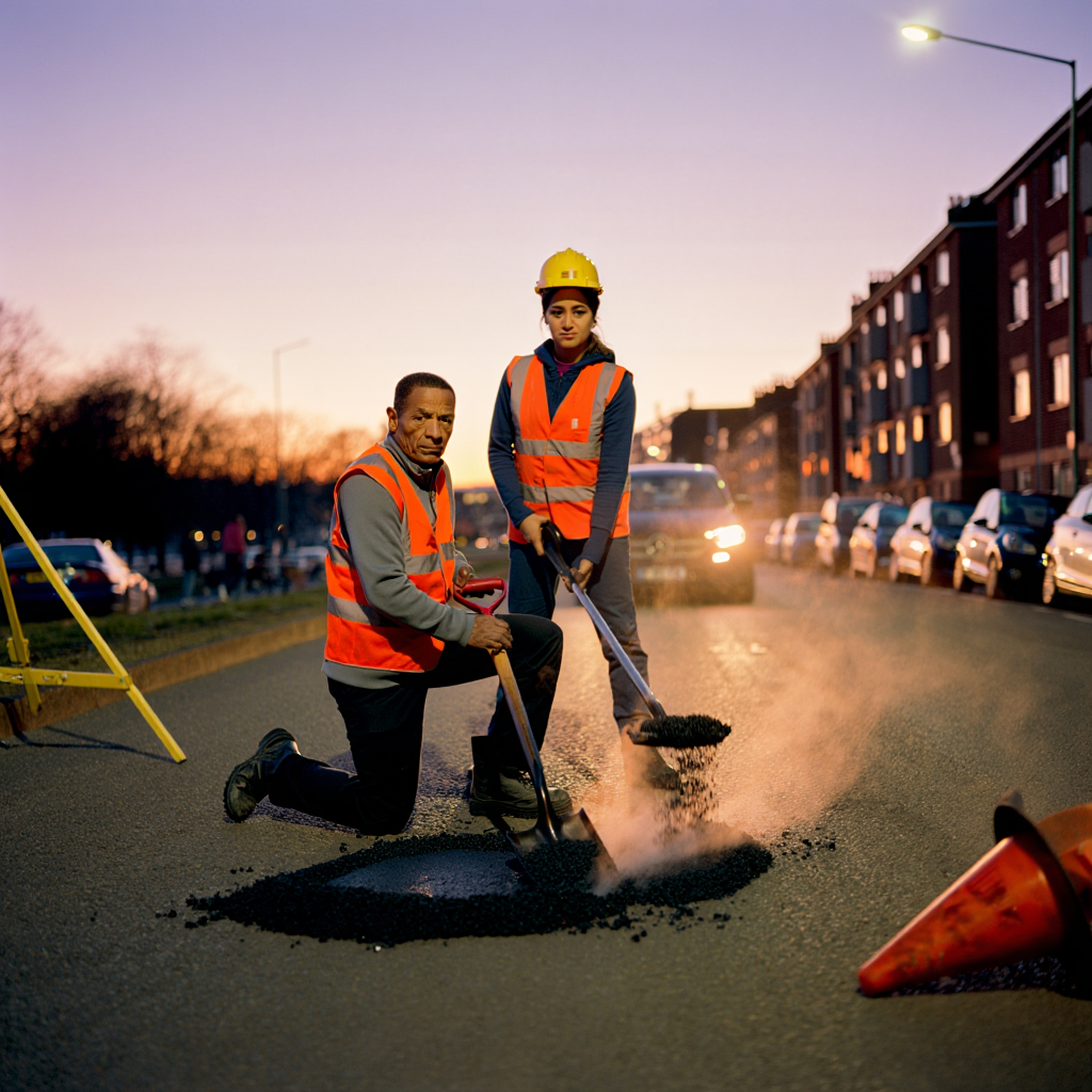 Стоимость ямочного ремонта асфальта с материалами
